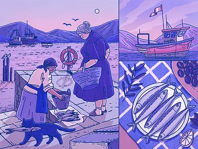 Digital Art: Mediterranean Vibes app branding design graphic design illustration logo typography ui ux vector