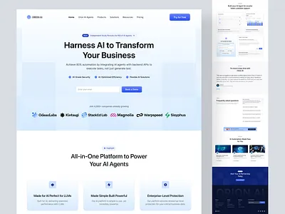 AI Agent Landing Page ai agent ai agent saas ai agent website ai assistant ai design ai landing page ai platform ai saas ai uiux design ai website artificial intelligence creative ai website ui landingpage uiux design web design webflow