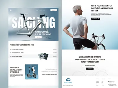 E-Bike Landing Page bicycle cycling design e bike service e bike website ebike design ebike landing page ecommerce design electric bike landing page responsive design ui ui inspiration ui ux user interface ux design web design