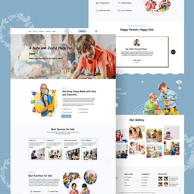 🌱 Blooming Blueberries – A Playful Kindergarten Website branding graphic design logo motion graphics ui