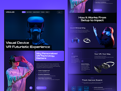 Futuristic Virtual Reality Website Concept 3d ar augmented reality design concept figma futuristic homepage interface design landing page metaverse product design technology ui design ux design virtual reality virtual reality ui vision pro vr web design vr website web design