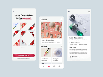 E-Learning App UI app design app ui design e learning education app educationaljourney elearningadventure elearningapp learning platform mobile app online class online education online learing saas ui uiux