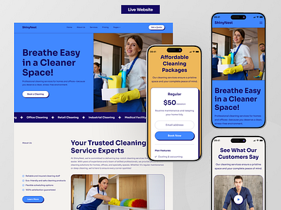 Cleaning Service | Company Website agency website cleaning cleaning company cleaning service cleaning website corporate website custom code custom website quickframe service website website worker