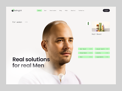 Men’s Health & Wellness Solutions framer health and wellness healthcare website ui design uiux web design webflow website header wordpress