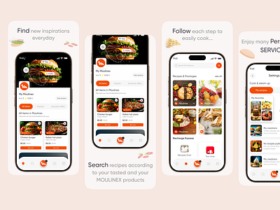 Moulinex – Smart Recipe & Cooking Companion App Screenshot app app design best food food best mobile app checkout app cooking cooking app design delivery app food delivery mobile app healthy lifestyle meal app design menu mobile mobile app ordering restaurant restaurant app restaurant page ui design