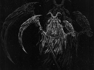 GOAT GRIM REAPER angel anime bird black darkart design grim reaper illustration symbol ui