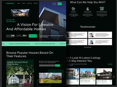 Real Estate Landing Page UI Design figma landing page ui ui design web design