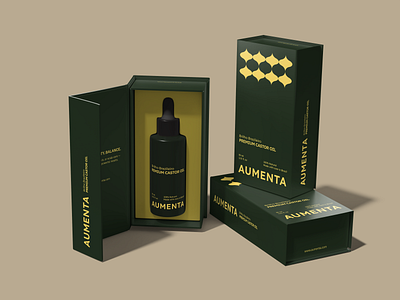 Aumenta | Castor oil packaging design bottle box brand identity branding care castor dropper face care hair care logo logo design natural oil packaging design woman