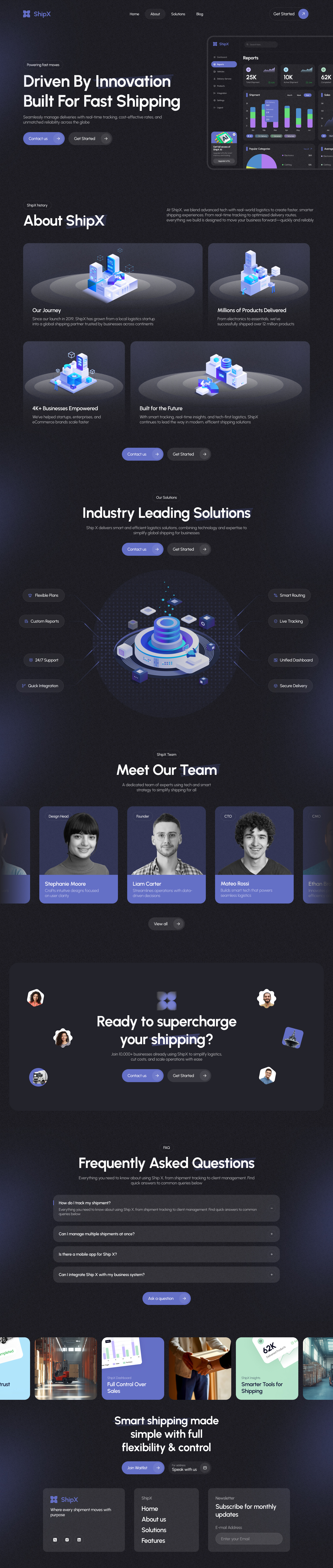 Smart Logistics & Shipping Website UI/UX + Development global logistics website
