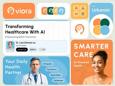 Branding for an AI Health Assistant ✦ Viora ai brand identity branding design health identity logo medical wellness