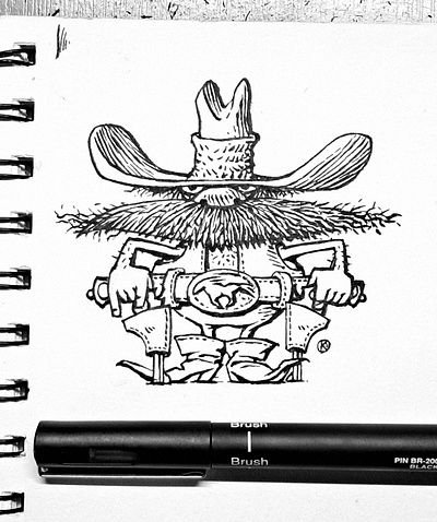 Inktober 2025 #1: mustache black and white cartoon daily ink inktober