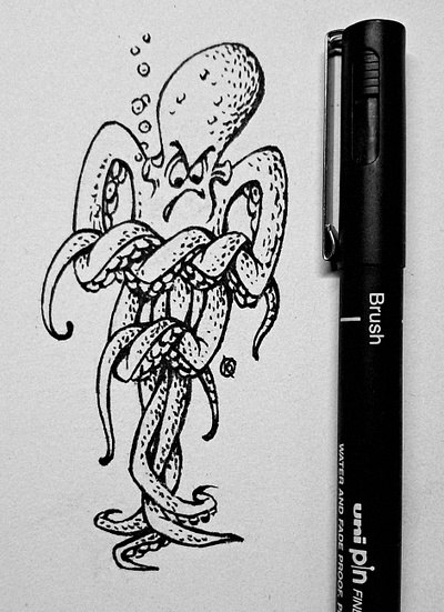Inktober 2025 #2: weave black and white cartoon daily illustration inktober