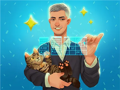 Digital Art Portrait Illustration app branding design graphic design illustration logo typography ui ux vector