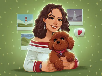 Cute Portrait Illustration Digital Art 3d animation app branding design graphic design illustration logo motion graphics typography ui ux vector