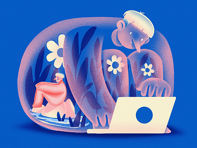 Work-Rest Balance Illustration app branding design graphic design illustration logo typography ui ux vector