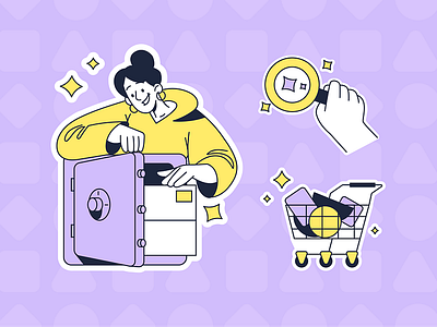 Ecommerce UI Illustrations for Shopperhaus app branding design graphic design illustration logo typography ui ux vector