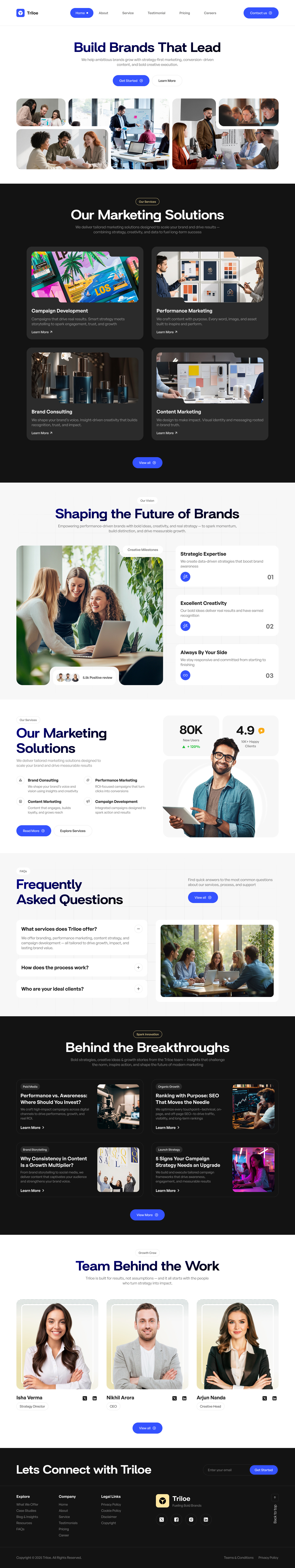 Marketing Agency Website Home Page UI/UX + Development corporate website