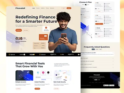 Fintech Website Landing Page UI bank card banking card crypto designer digital bank finance app finance website fintech home page landing page mobile banking money online payment payment product designer