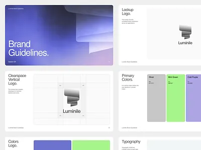 Brand Guidelines for Luminile brand book brandguidelines brandidentity branding cloudcomputing design designsystem devops digitaltransformation generativeai identity illustration logo luminile modern logo modernbranding techbrand typography visual identity