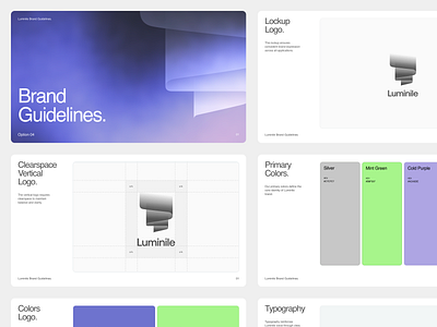 Brand Guidelines for Luminile brand book brandguidelines brandidentity branding cloudcomputing design designsystem devops digitaltransformation generativeai identity illustration logo luminile modern logo modernbranding techbrand typography visual identity