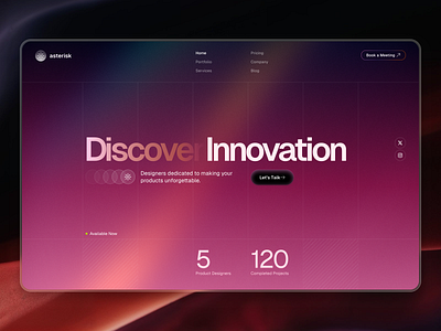 Agency Website Hero agency framer gradient header hero landing page studio ui web web design