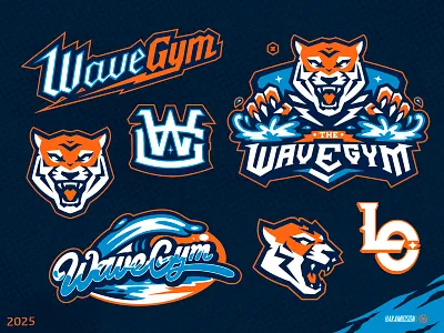 WAVE GYM PACK for clients baseball baseballlogo basketball basketballmascot branding design gamelogo gaming illustration logo mascot mascotlogo retrologo sport sportsbranding sportsmascot tigermascot vintagelogo