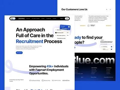 An Approach Full of Care in the Recruitment Process Landin page branding graphic design logo ui