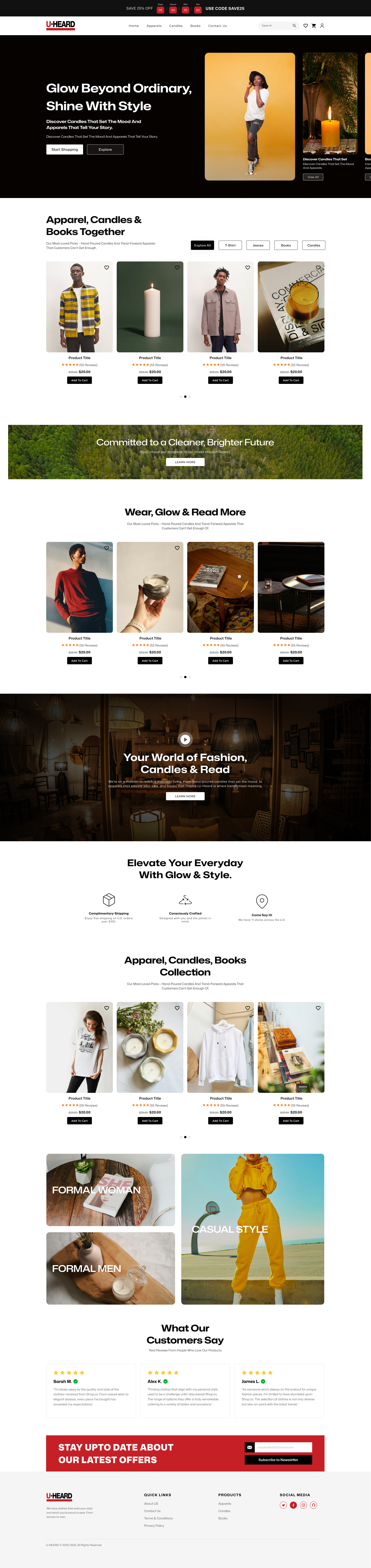 E-Commerce website Mockup ( U-HEARD) branding creative design design e commerce website graphic design landing page logo mokeup shopify top 10 design top design trend typography ui ux website