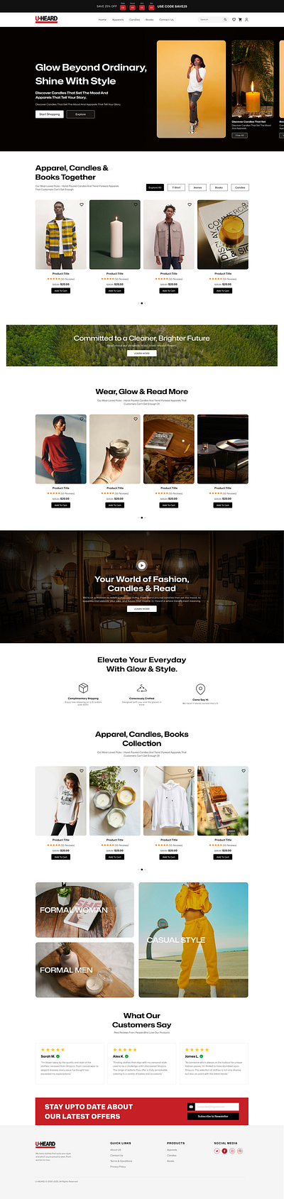 U-Heard Website Mokeup branding creative design design e commerce website graphic design landing page logo mokeup shopify top 10 design top design trend typography ui ux website