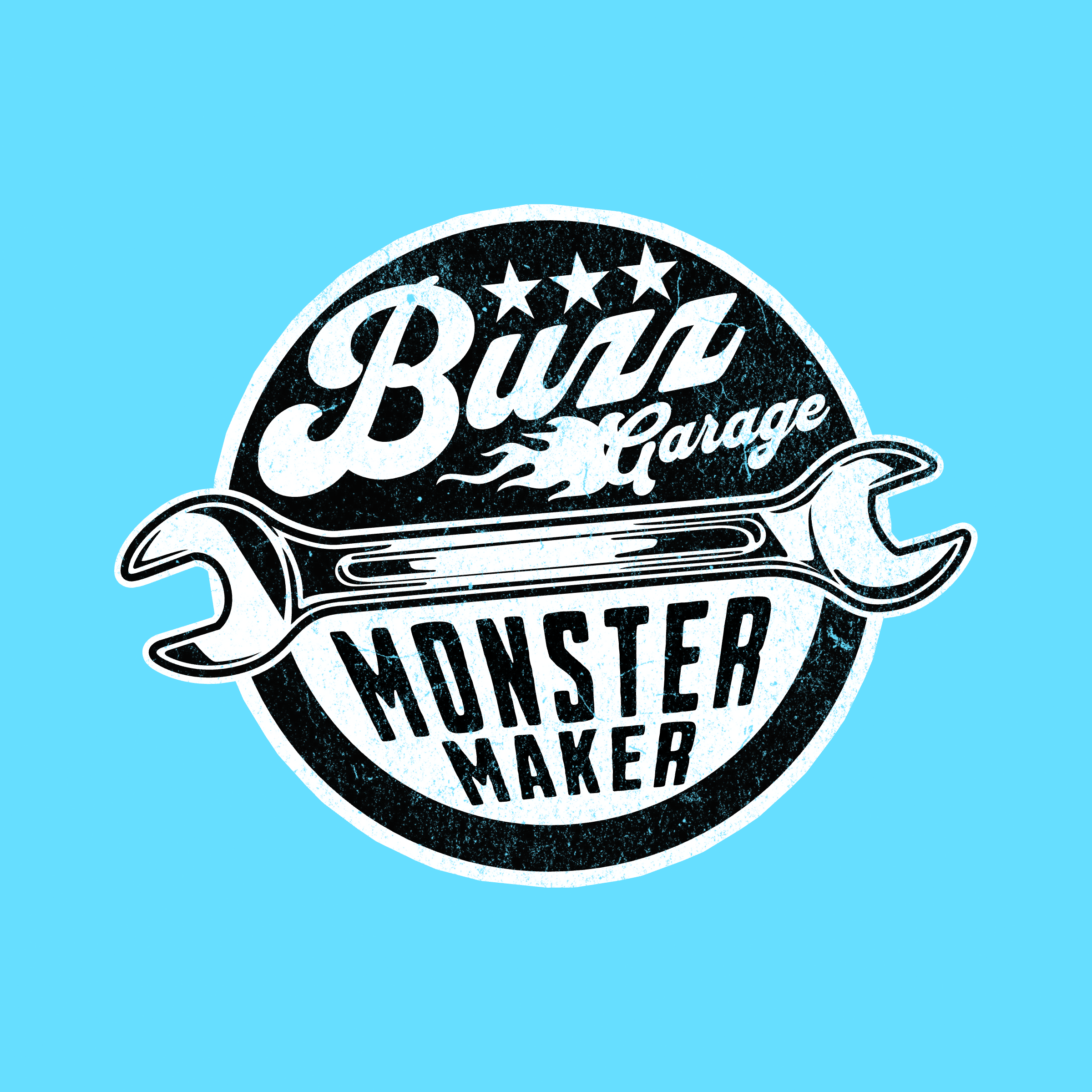 Monster Maker Garage Tee - Retro Automotive Apparel emblem