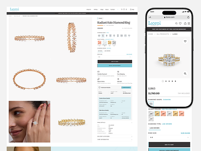 Lioroi Jewels : Luxury Minimalist Product UI aboxagency d2c diamond ring diamonds ecommerce fashion gold jewelry lioroi luxury minimalist product page shopify webdesign webdevelopment