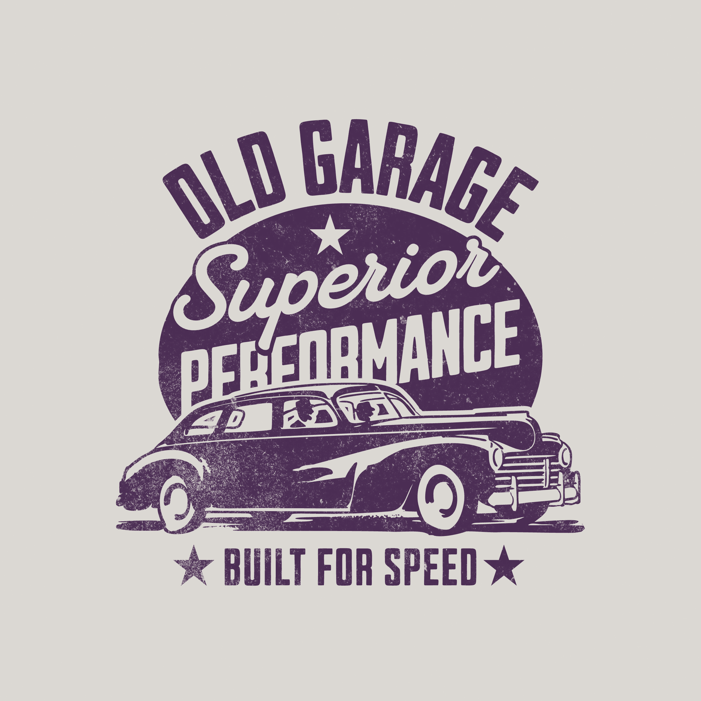 Built For Speed - Classic Car Garage T-Shirt Design apparel