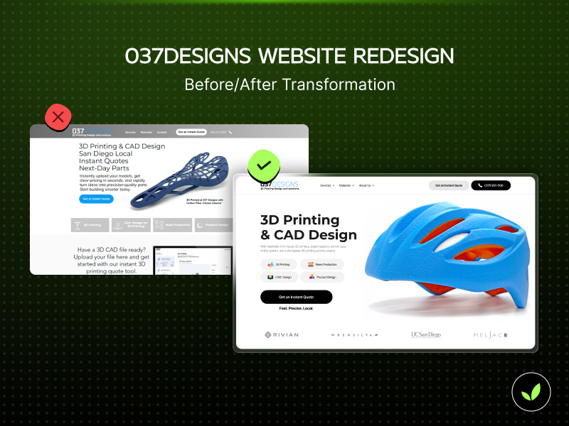 CAD & 3D Printing Website Redesign – UI/UX Case Study 3d printing before after website design cad cad designs uiux website website transformation