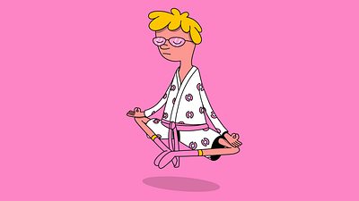 Meditating Character Illustration animation graphic design illustration motion graphics procreate
