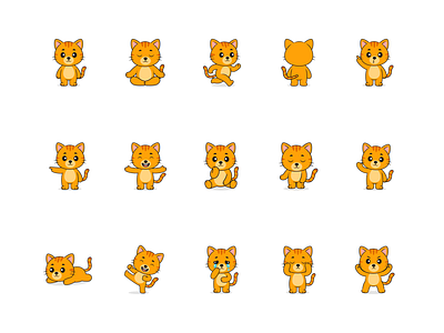 Cute Cat Cartoon Character Collection blockchain cartoon cat character crypto cute illustration meme