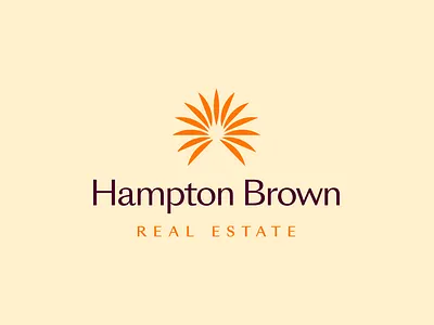 Hampton Brown // Logo architecture brand brand identity branding corporate branding geometric home leaf leaves logo logo design nature palm tree property real estate realtor roof sun sun rays symbol