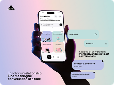Love Ledger — Shared Notes for Couples (UX · Emotional Safety) app app design app ui app ux branding case study couple design meeting notes personal relationship ui