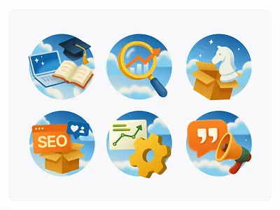 AI Mentor Marketing Icons – Vector Illustration, UX/UI & Digital ai art branding cartoon colorful course design drawing education gamification graphic icon illustration marketing mentor product startup ui ux vector