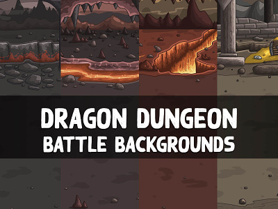 Dragon Dungeon Battle Backgrounds 2d art asset assets background backgrounds battleground battlegrounds craftpix dungeon fantasy game game assets gamedev illustration indie indie game mmorpg rpg set