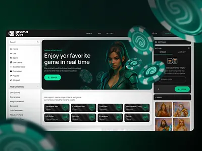 Granawin gambling platform redesign betting casino gambling redisgn ui uiux webdesign website