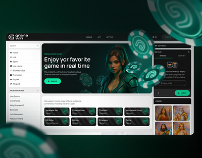 Granawin gambling platform redesign betting casino gambling redisgn ui uiux webdesign website