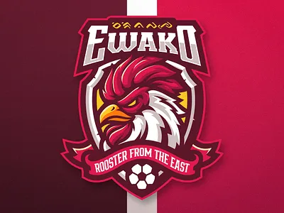 Rooster Sport Logo Mascot | EWAKO apparel branding design esport esportlogo ewako gaming graphic design illustration logo mascot merch logo red rooster rooster rooster logo soccer soccer logo sports sports logo