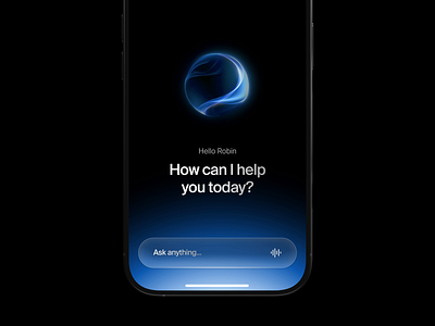AI assistant motion mobile visual ai ai app artificial intelligence assistant eps machine learning mobile app motion motion graphics orb ps sphere top designer ui voice voice interaction