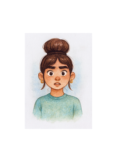 Expression No. 1: "Bewilderment" artwork character design digitalart drawing illustration sketch watercolor whimsical