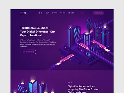 Digital Transformation Solutions Website creativewebdesign digitaltransformation gradientdesign isometricdesign landingpage modernui neondesign startupwebsite techdesign uidesign uxui webdesign websitedesign