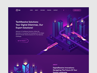 Digital Transformation Solutions Website creativewebdesign digitaltransformation gradientdesign isometricdesign landingpage modernui neondesign startupwebsite techdesign uidesign uxui webdesign websitedesign