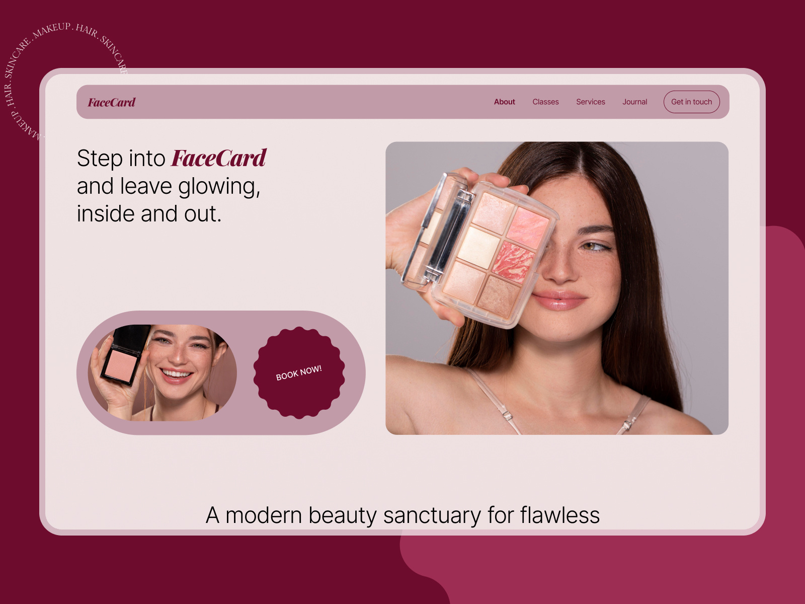 FaceCard — Beauty & Spa WordPress Theme agency theme beauty wellness branding creative studio design agency drag and drop health beauty multipurpose theme responsive design saas website salon site wordpress wordpress theme