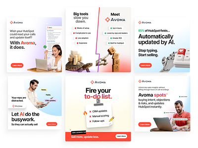 Avoma LinkedIn Creatives ad design ads branding design graphic design social media ads