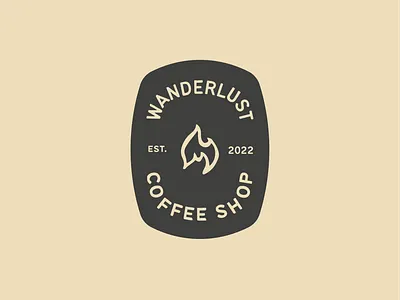 Wanderlust Roaster Badge badge logo branding cafe coffee badge coffee beans coffee logo coffee roasters coffee shop custom logo logo roasters roastery logo