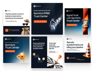 Sprinto LinkedIn Creatives ad design ads design graphic design social media ads